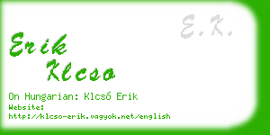 erik klcso business card
